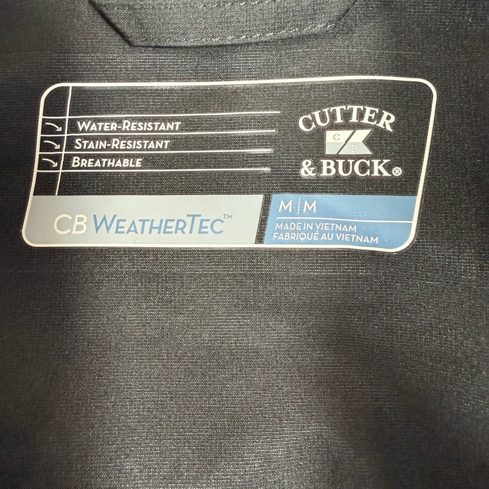 Cutter & Buck WeatherTec PGA Championship Golf Jacket Mens M Black Full Zip - Picture 6 of 13